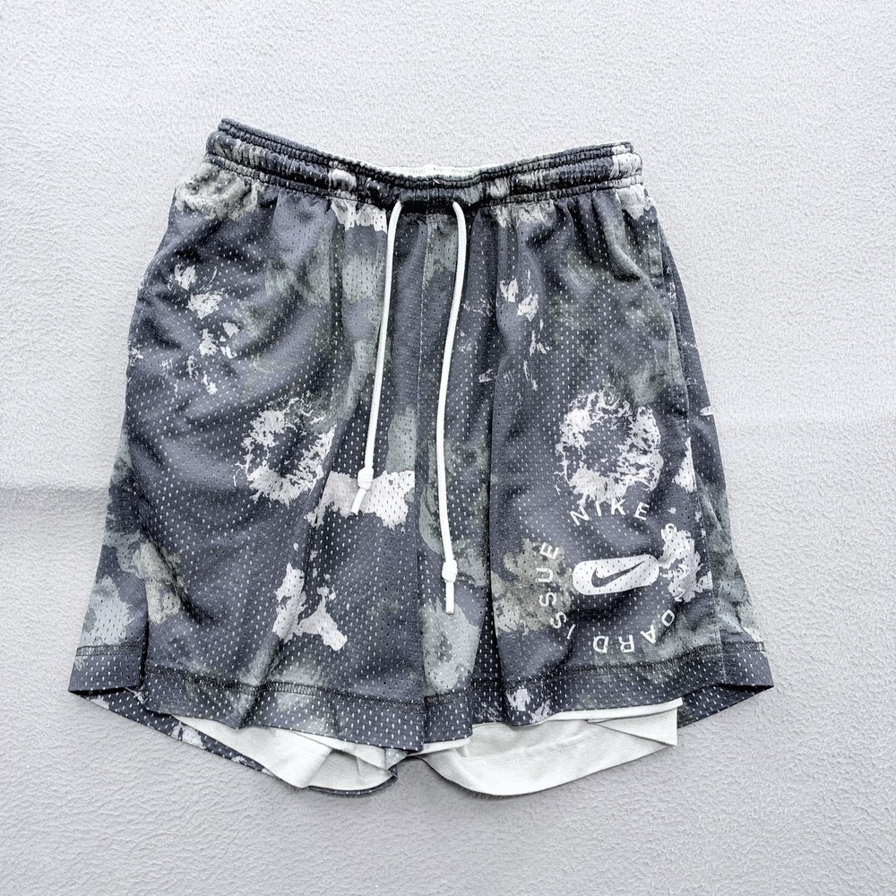 Nike Shorts Mens Small Gray Camo Reversible Mesh 6 Inseam Athletic Running Gym